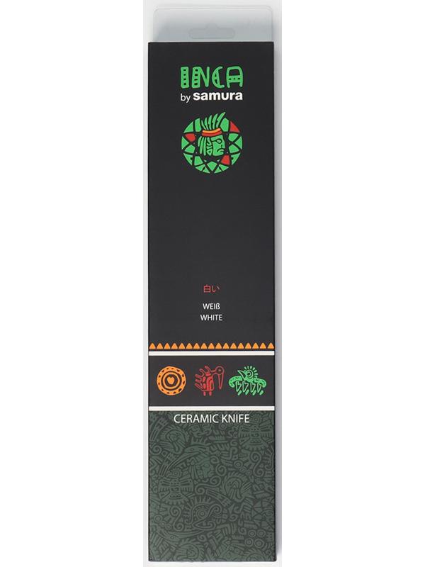Нож кухонный Samura Inca, накири, лезвие 16,5 см, белая циркониевая керамика