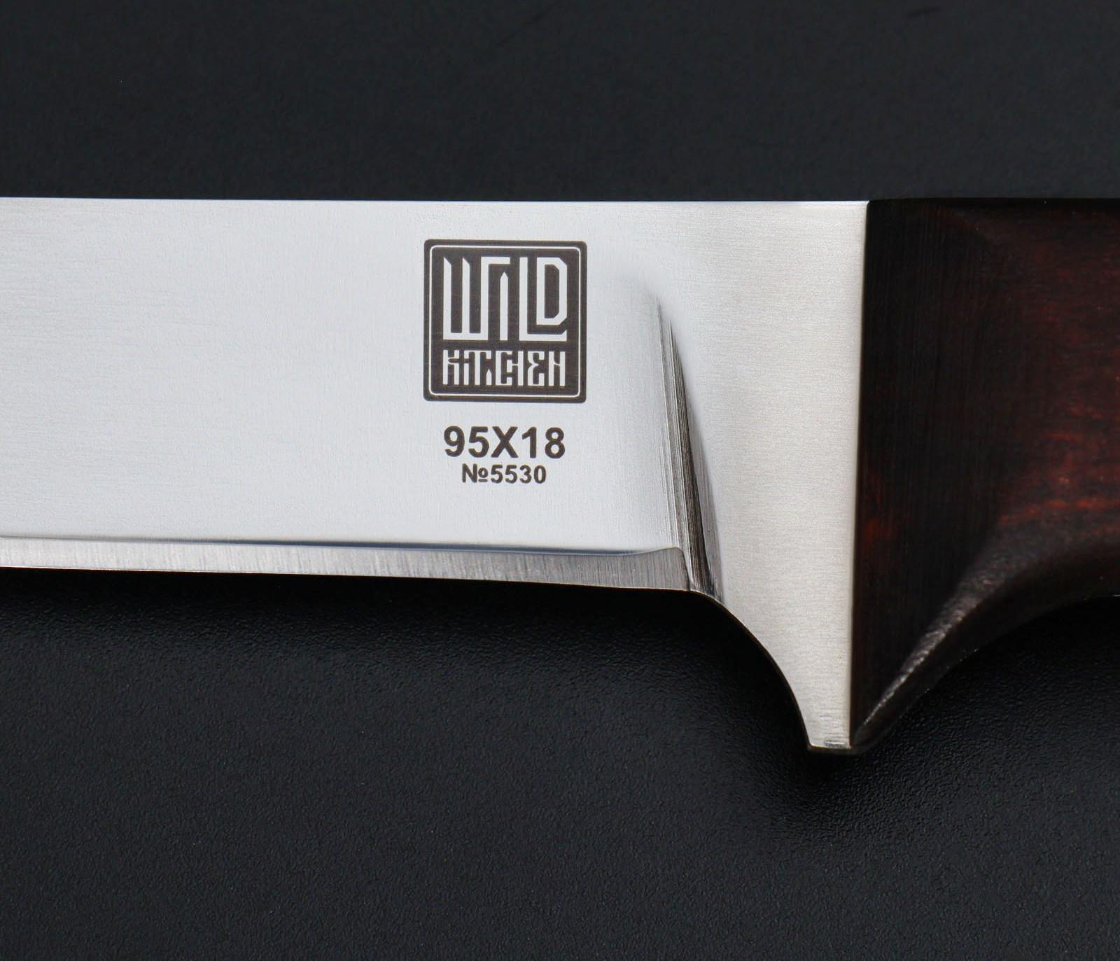 Нож кухонный филейный Wild Kitchen, сталь 95×18, лезвие 17 см