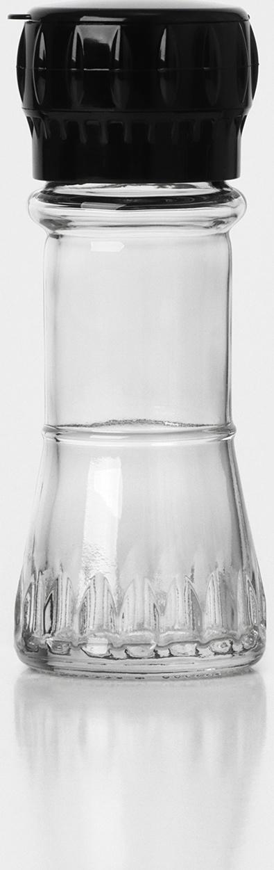 Мельница для специй, пластиковый механизм, 80 мл, цвет черный