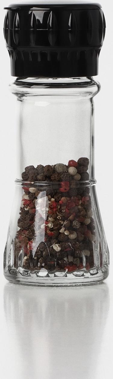 Мельница для специй, пластиковый механизм, 80 мл, цвет черный