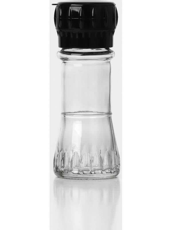 Мельница для специй, пластиковый механизм, 80 мл, цвет черный