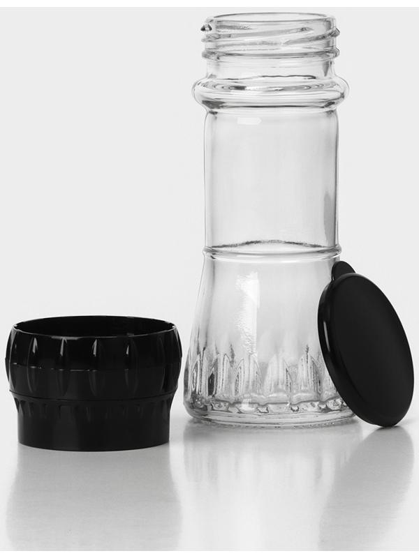 Мельница для специй, пластиковый механизм, 80 мл, цвет черный