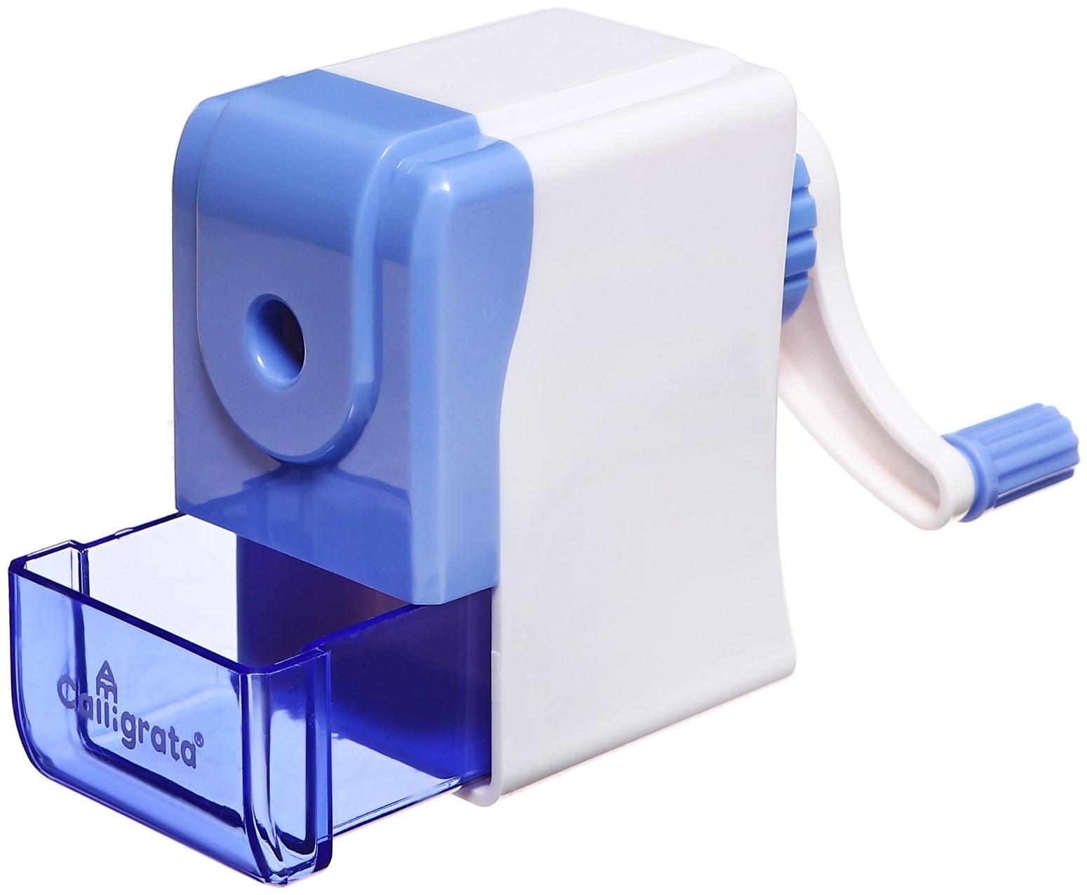 Точилка механическая с контейнером Классика, цвет голубой