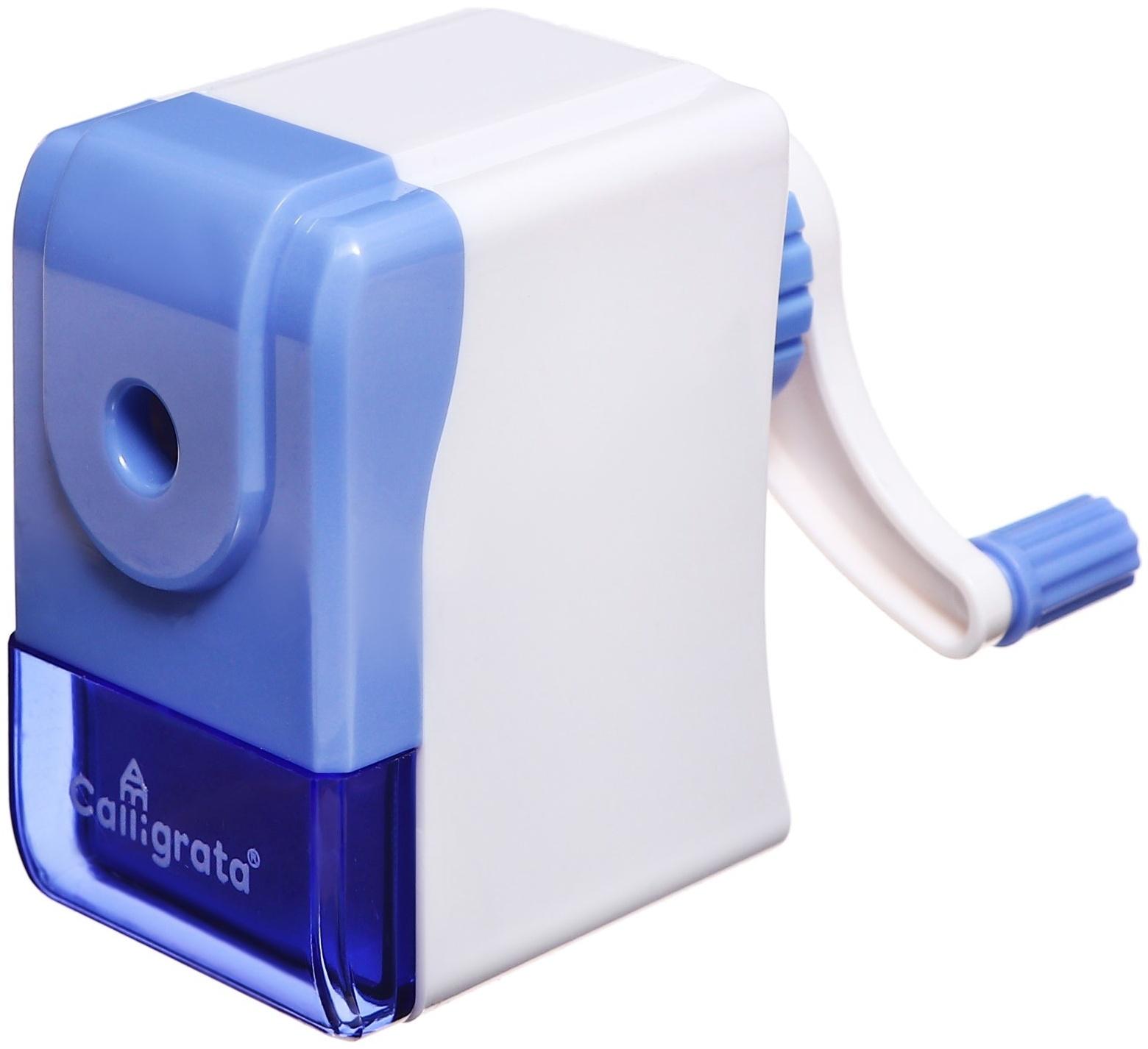 Точилка механическая с контейнером Классика, цвет голубой