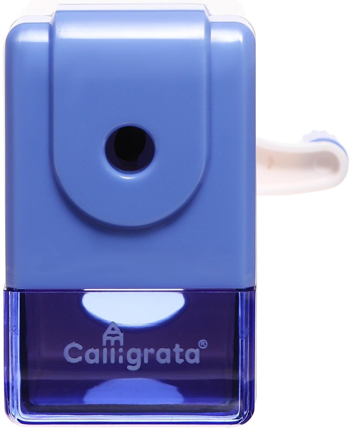 Точилка механическая с контейнером Классика, цвет голубой