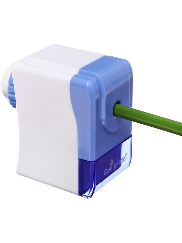 Точилка механическая с контейнером Классика, цвет голубой