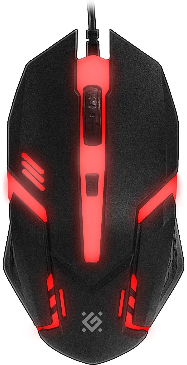 Комплект клавиатура и мышь DEFENDER Glion C-123, мембран, 1600dpi, USB, подсветка черный