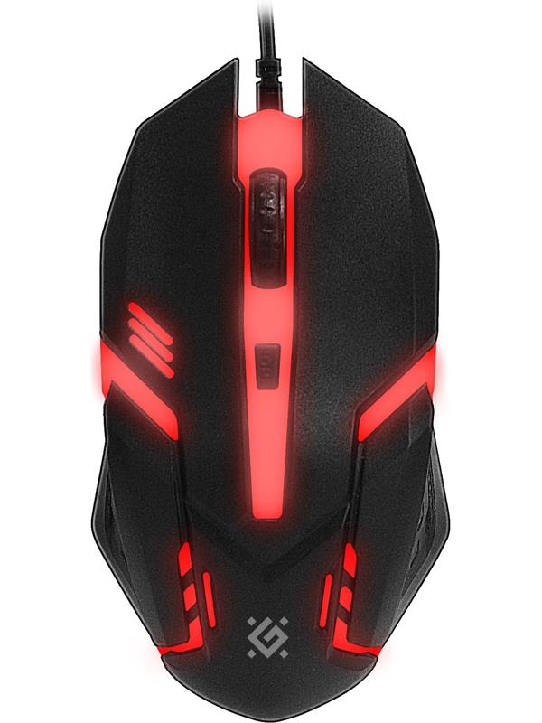 Комплект клавиатура и мышь DEFENDER Glion C-123, мембран, 1600dpi, USB, подсветка черный