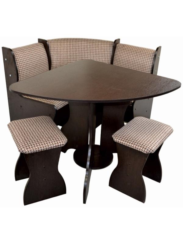 Кухонный уголок «Комфорт-Аленка» 18/3, 970/970*500*800 Венге/Рогожка тёмная