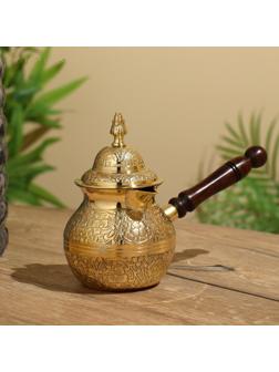 Турка с крышечкой 17х23х10 см, латунь