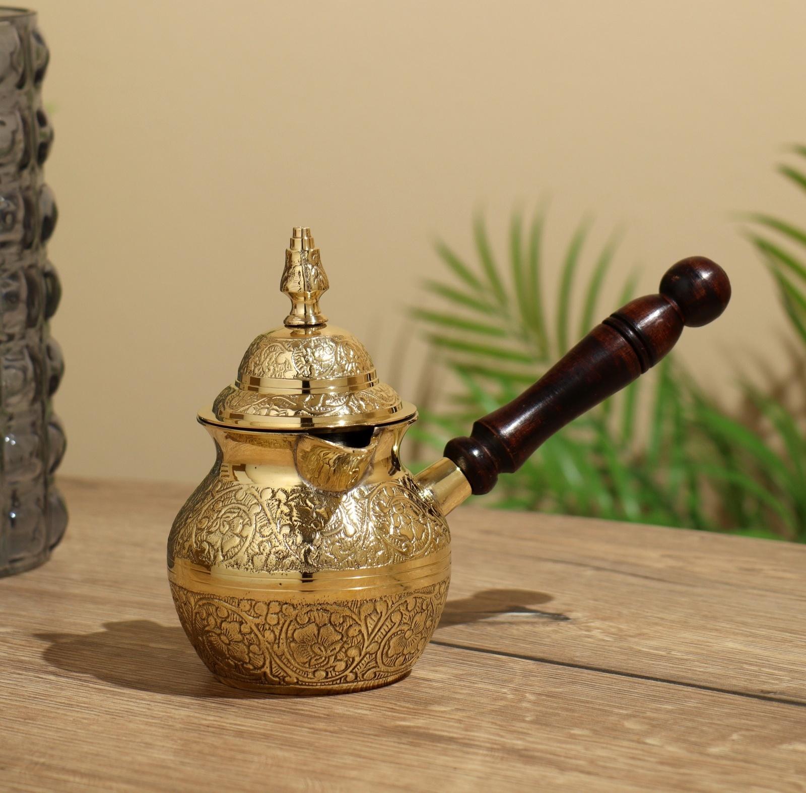 Турка с крышечкой 20х10х15 см, латунь