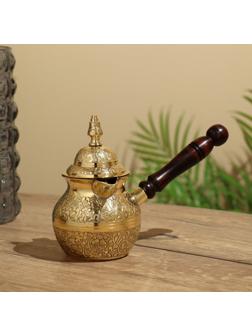 Турка с крышечкой 20х10х15 см, латунь