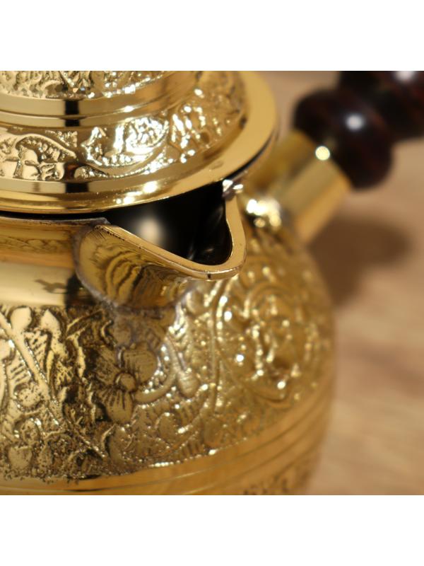 Турка с крышечкой 20х10х15 см, латунь