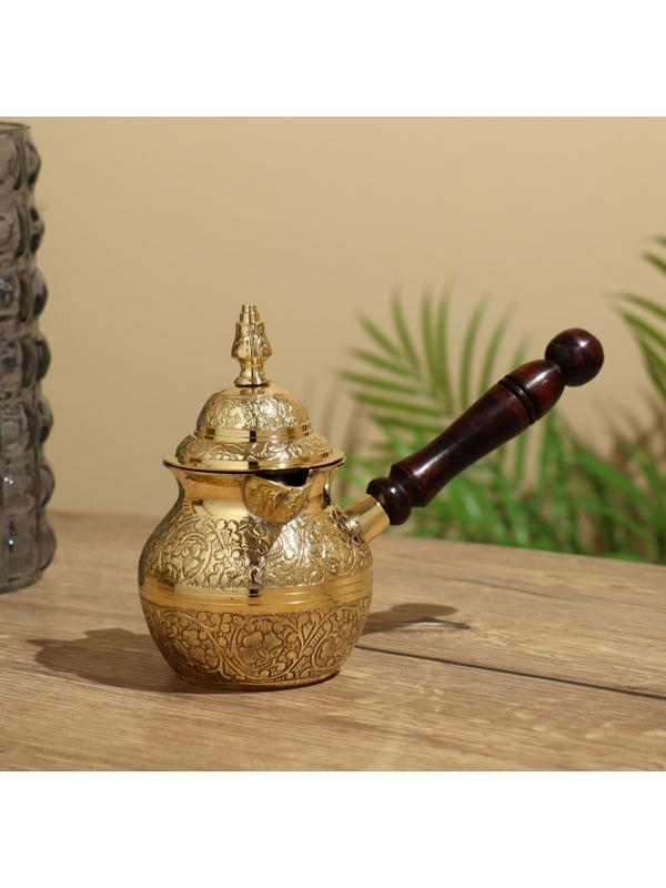 Турка с крышечкой 20х10х15 см, латунь