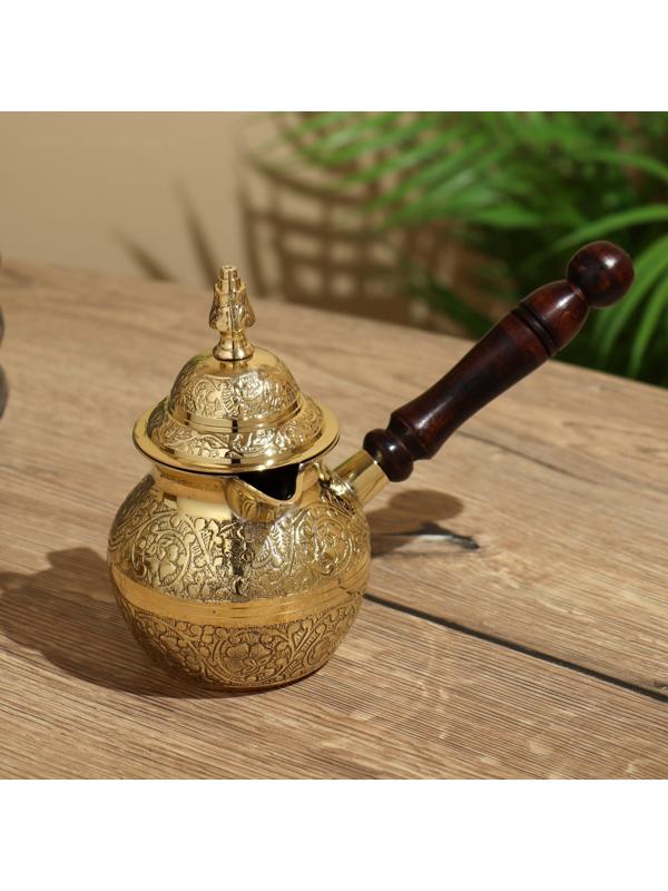 Турка с крышечкой 20х10х15 см, латунь