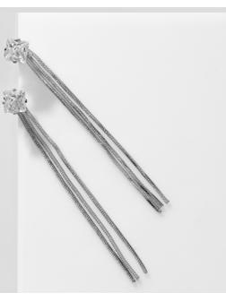 Серьги висячие со стразами 