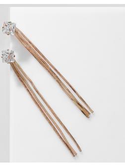 Серьги висячие со стразами 