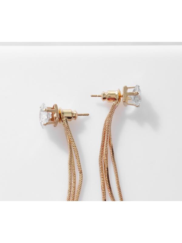 Серьги висячие со стразами 