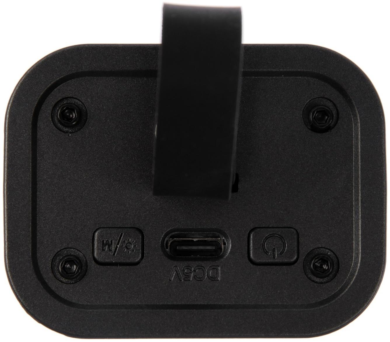 Портативная колонка K08, 5 Вт, прозрачная, подвес, 500 мАч, подсветка, чёрная