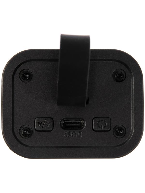 Портативная колонка K08, 5 Вт, прозрачная, подвес, 500 мАч, подсветка, чёрная