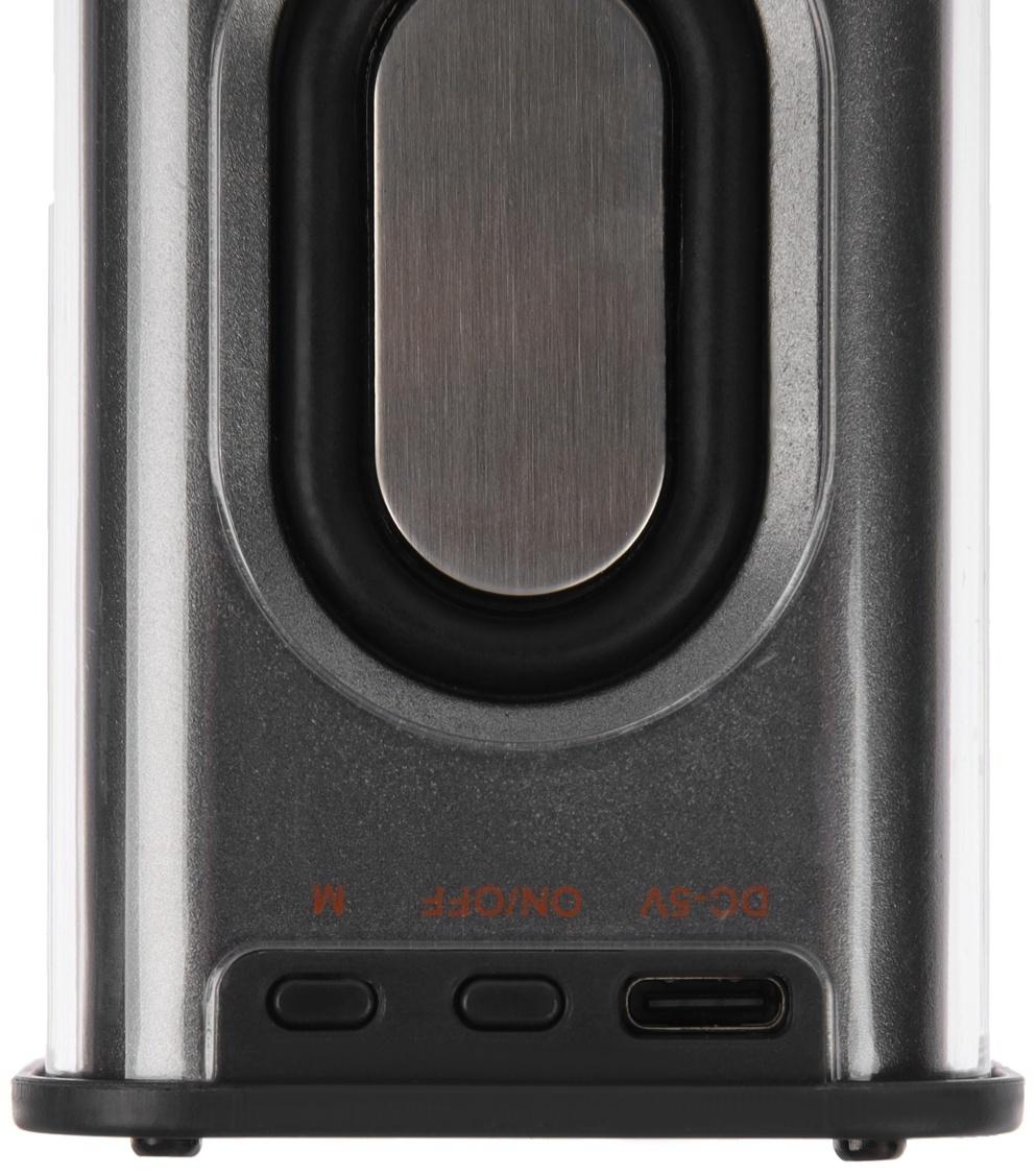 Портативная колонка К07, 5 Вт, прозрачная, 500 мАч, подсветка, чёрная