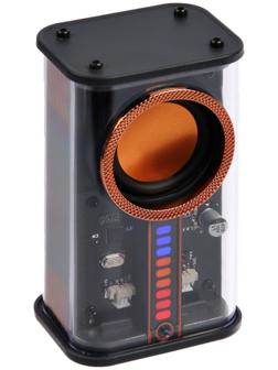 Портативная колонка К07, 5 Вт, прозрачная, 500 мАч, подсветка, чёрная