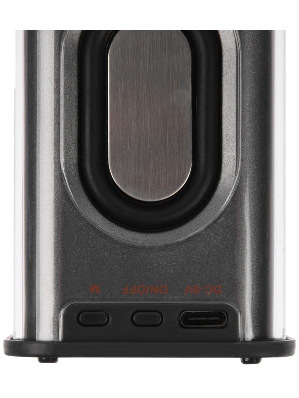 Портативная колонка К07, 5 Вт, прозрачная, 500 мАч, подсветка, чёрная