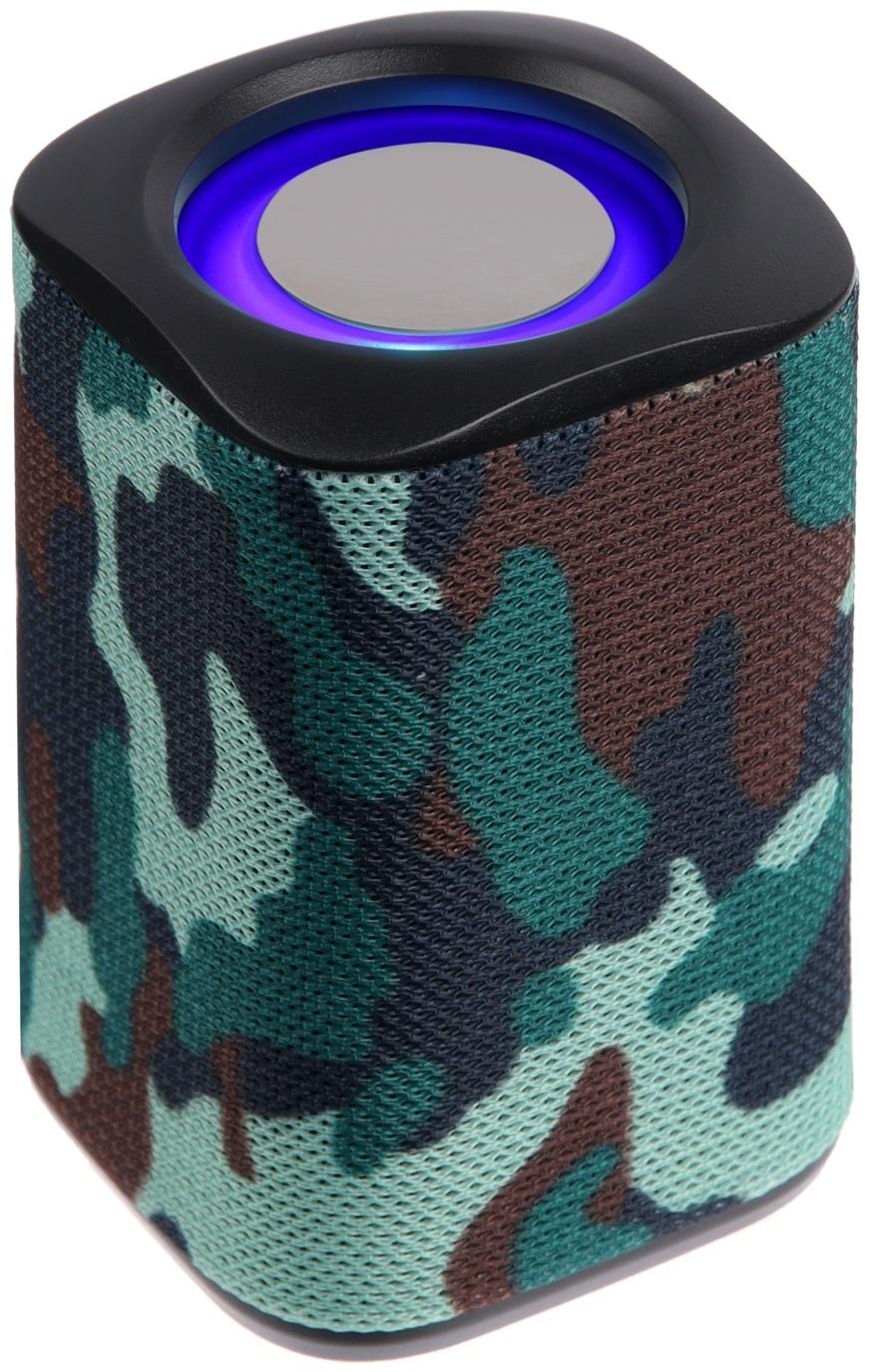 Портативная колонка LM-883, 5 Вт, 500 мАч, подсветка, micro SD, хаки