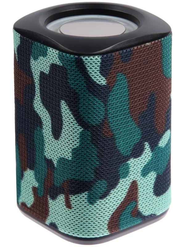 Портативная колонка LM-883, 5 Вт, 500 мАч, подсветка, micro SD, хаки