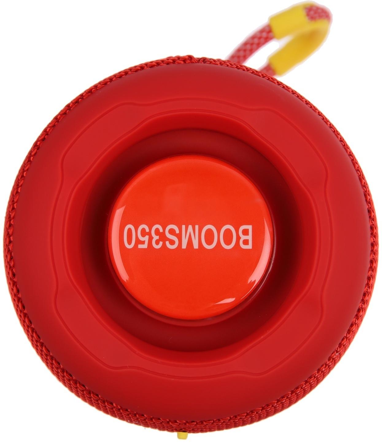 Портативная колонка Booms350, 7 Вт, 1200 мАч, подсветка, micro SD, красная