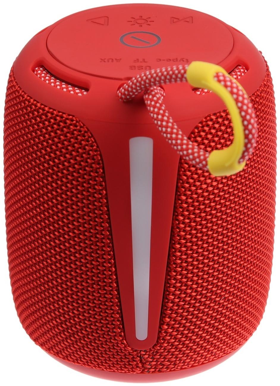 Портативная колонка Booms350, 7 Вт, 1200 мАч, подсветка, micro SD, красная