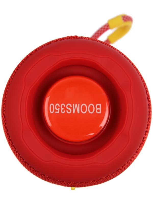 Портативная колонка Booms350, 7 Вт, 1200 мАч, подсветка, micro SD, красная