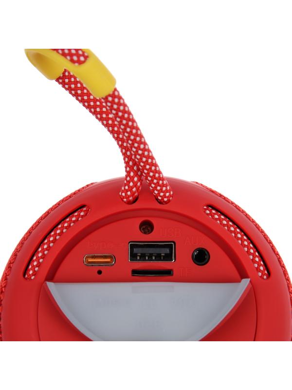 Портативная колонка Booms350, 7 Вт, 1200 мАч, подсветка, micro SD, красная