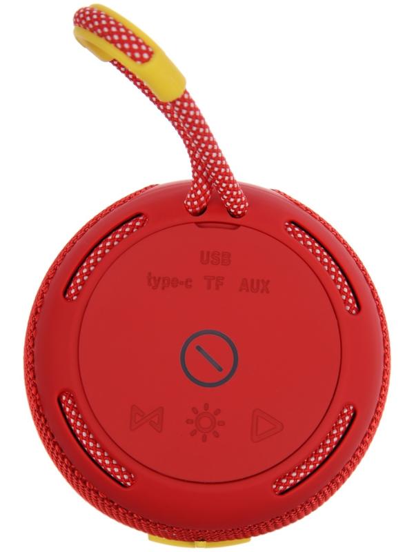 Портативная колонка Booms350, 7 Вт, 1200 мАч, подсветка, micro SD, красная
