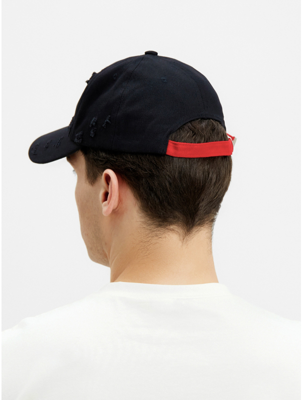 Бейсболка мужская с порезами MINAKU цвет чёрный, р-р 58