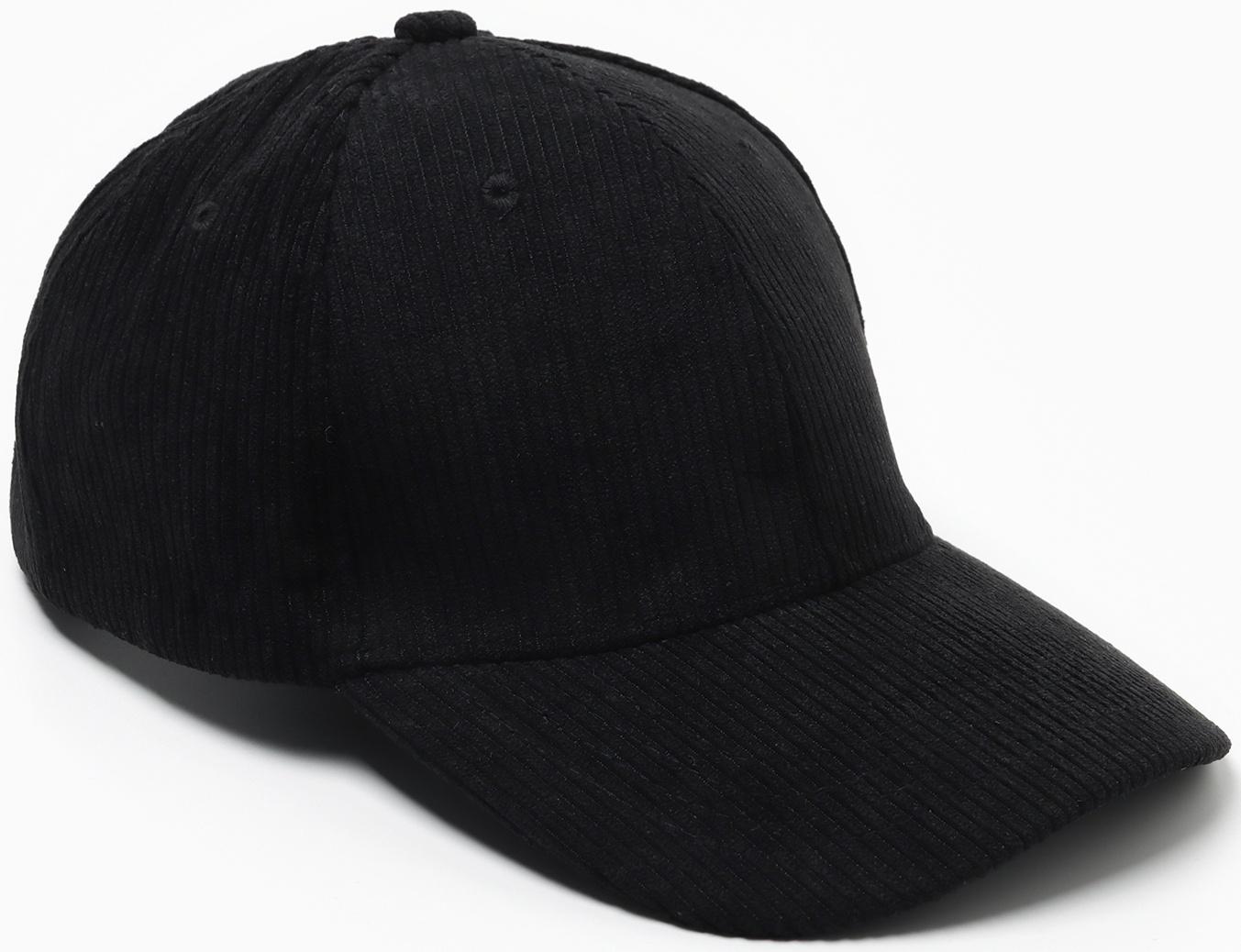 Бейсболка мужская MINAKU, цвет чёрный, размер 56-58