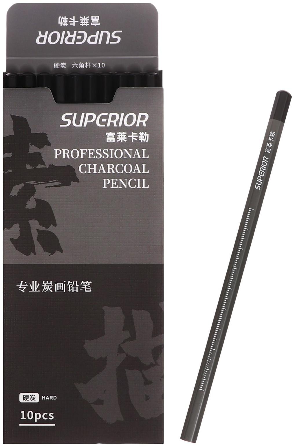 Карандаш графитовый черный Hard, корпус серый