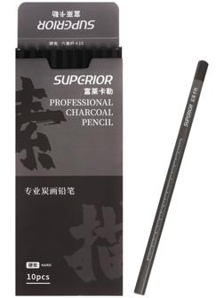 Карандаш графитовый черный Hard, корпус серый