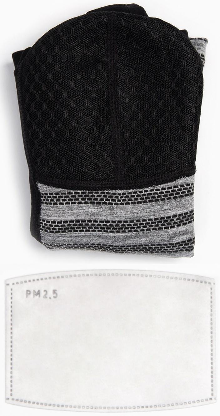 Бафф-маска для защиты от ветра доп защита серо-черный