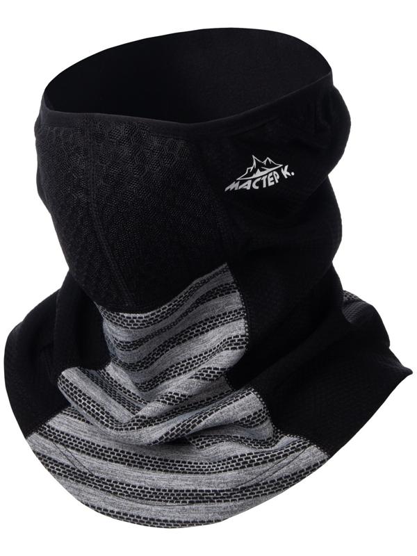 Бафф-маска для защиты от ветра доп защита серо-черный