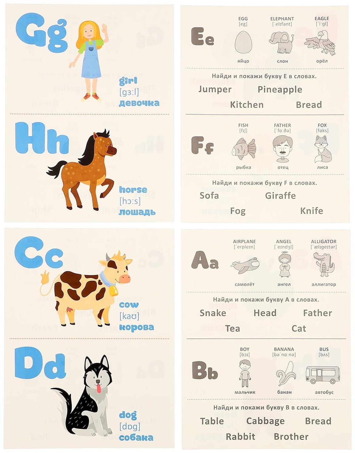 Обучающие карточки «Английский алфавит»