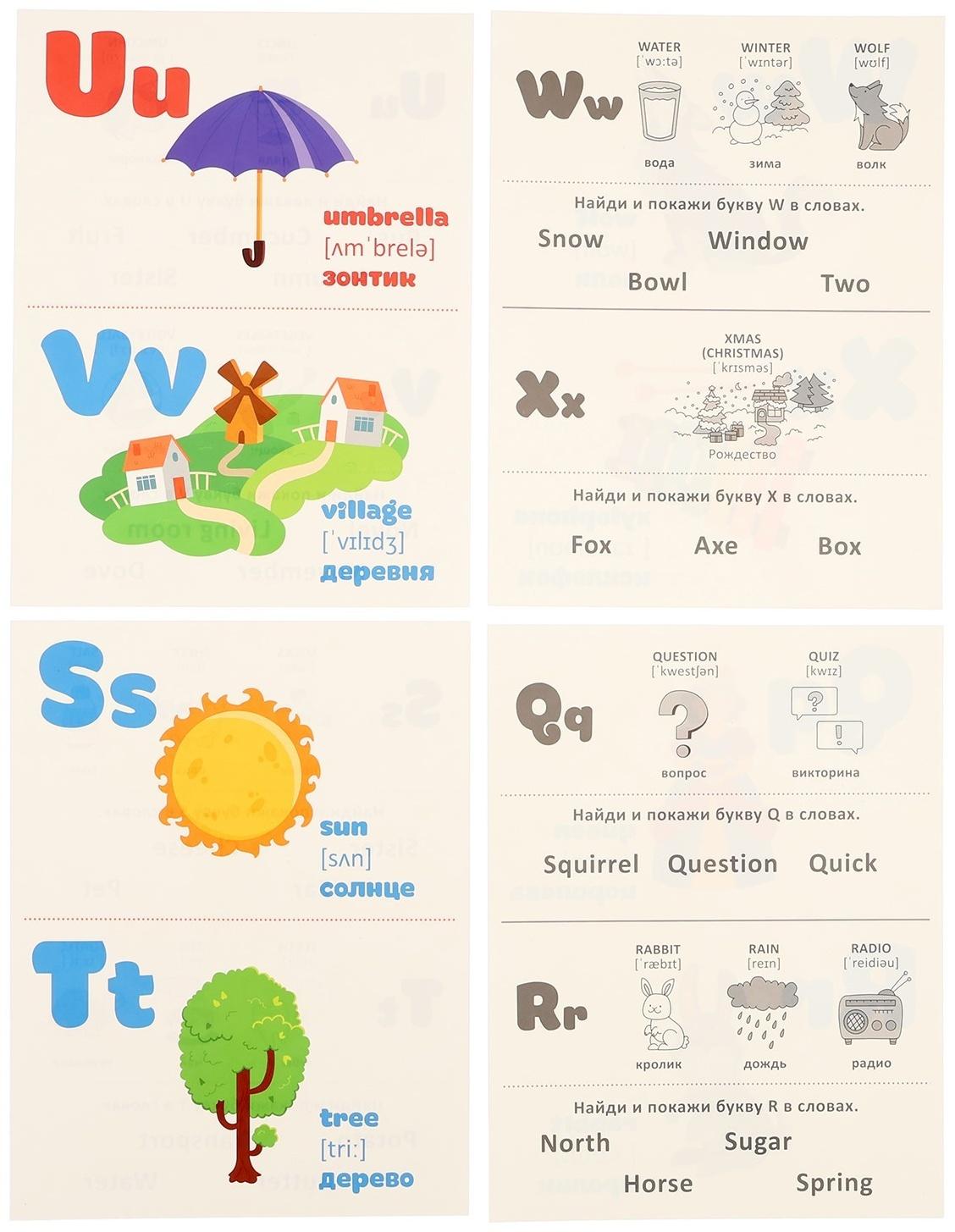 Обучающие карточки «Английский алфавит»