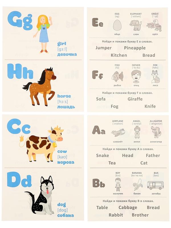 Обучающие карточки «Английский алфавит»