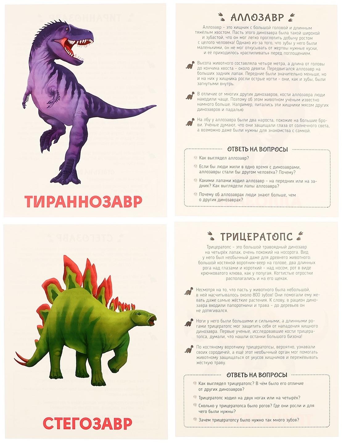 Обучающие карточки «Динозавры»