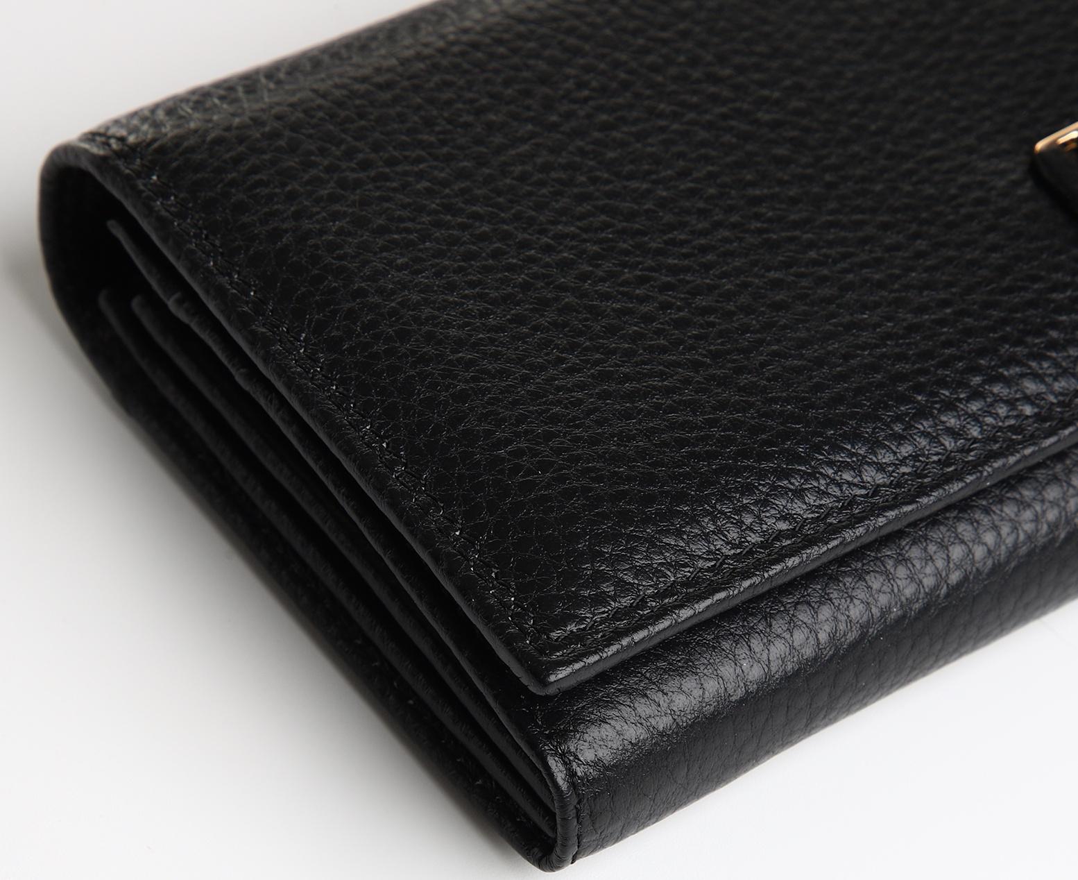 Кошелек жен 05-01-01, 19*3,5*9,5 см, 6 отд, 2 монет,  д/карт, д/монет, на магнитах, черный