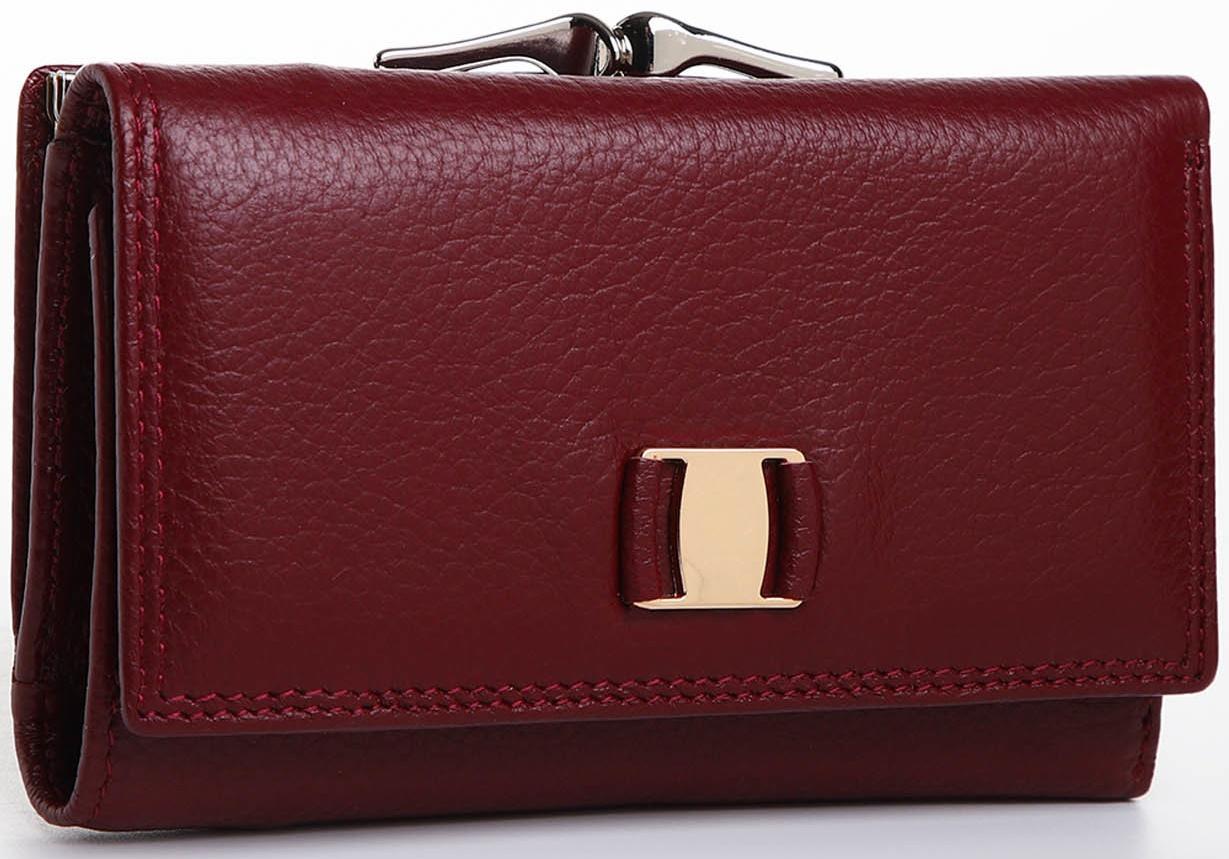 Кошелёк на кнопке, цвет бордовый