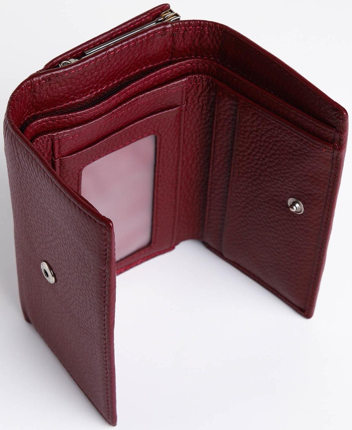 Кошелёк на кнопке, цвет бордовый