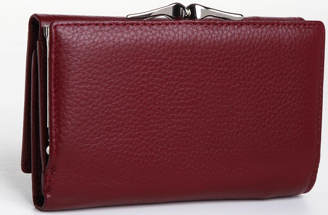 Кошелёк на кнопке, цвет бордовый