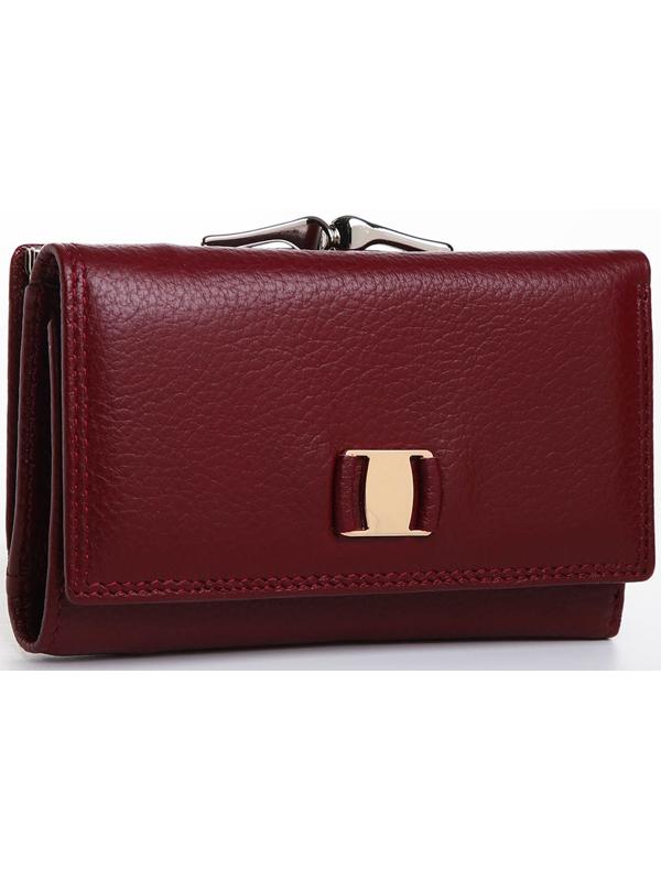 Кошелёк на кнопке, цвет бордовый