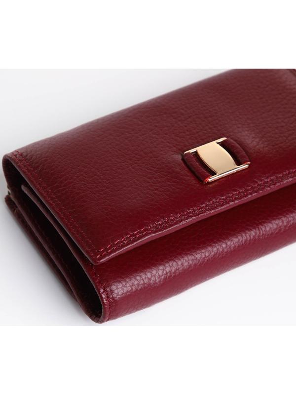 Кошелёк на кнопке, цвет бордовый